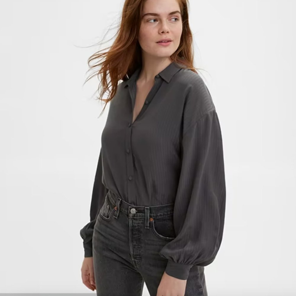 Levi's Margot Top Black Button-Down XS